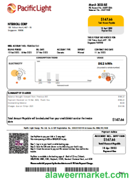 Pacific Light electricity utility business bill SCR